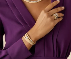 Marco Bicego Bague Avec Deux Bandeaux De Diamants, Grand Modele Discount