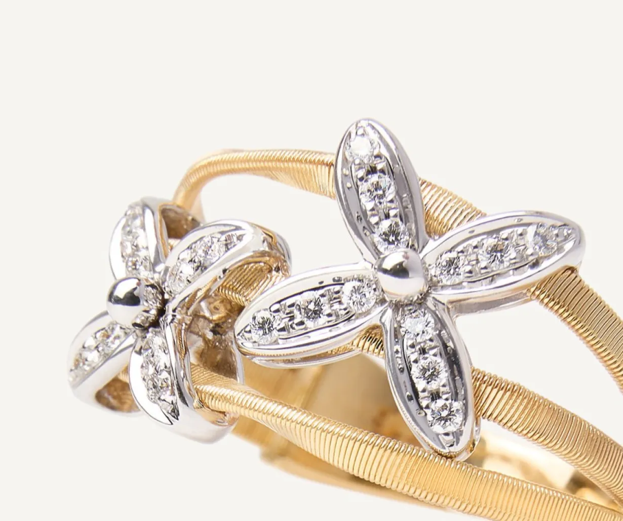 Marco Bicego Bague Avec Elements Fleuris Paves De Diamants Online
