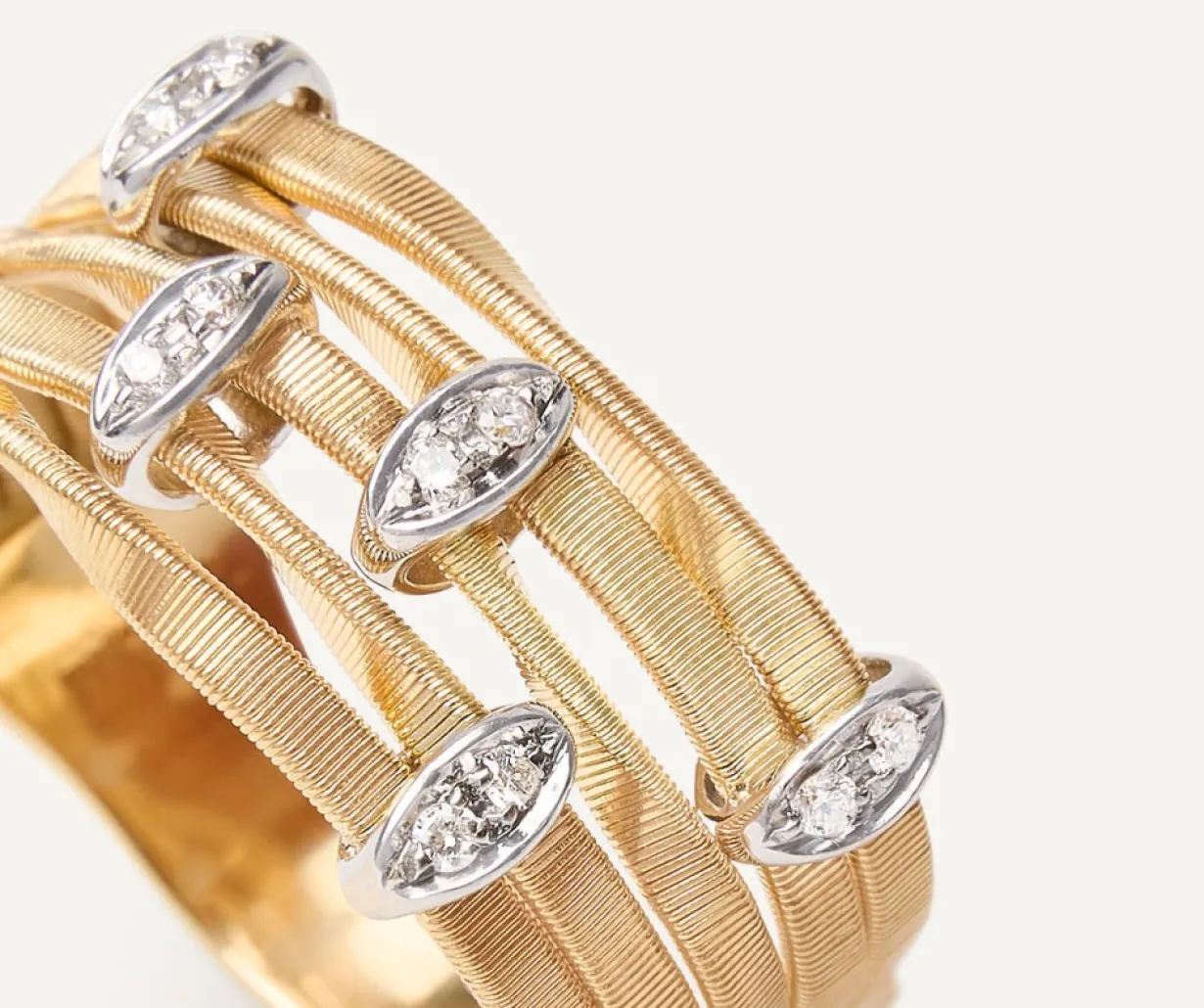 Marco Bicego Bague Cinq Rangs Avec Paves De Diamants Sale