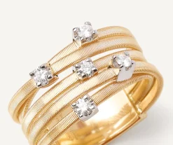 Marco Bicego Bague Cinq Rangs Fins En Or Jaune Avec Diamants Online