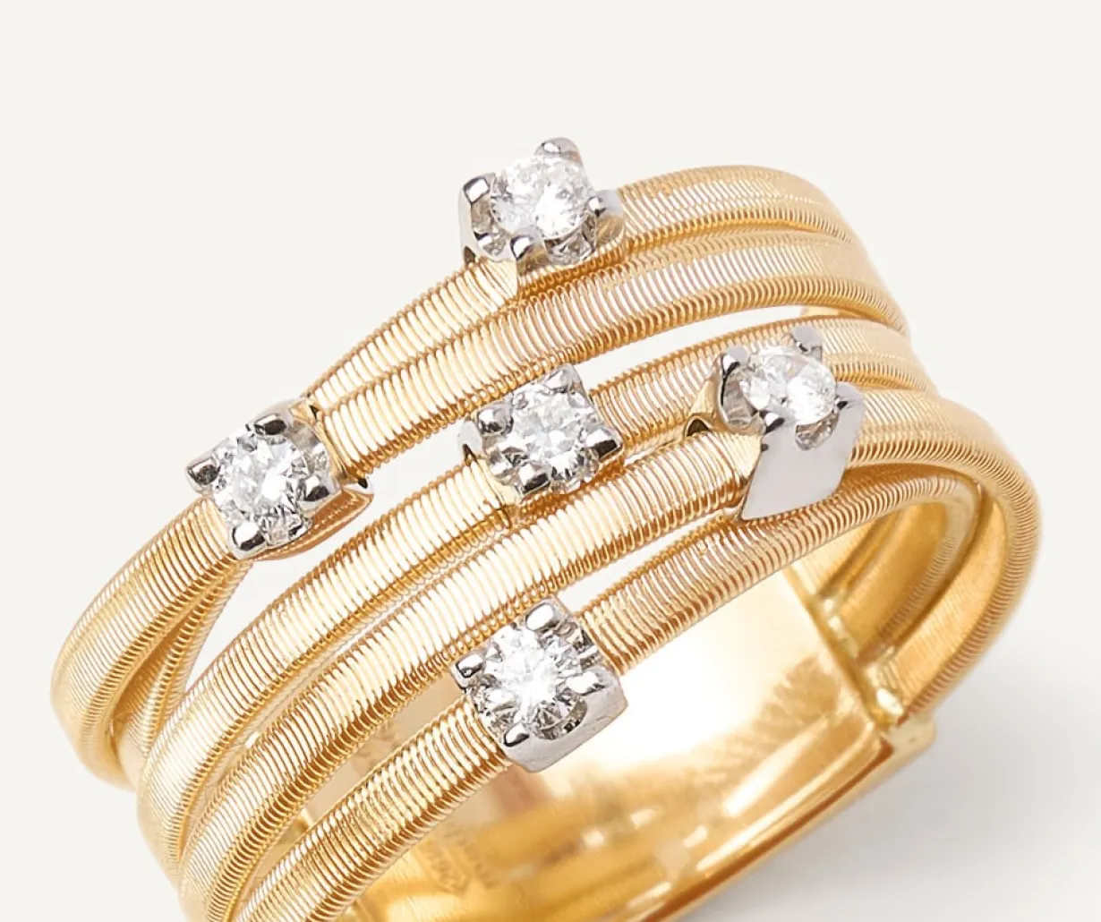 Marco Bicego Bague Cinq Rangs Fins En Or Jaune Avec Diamants Online
