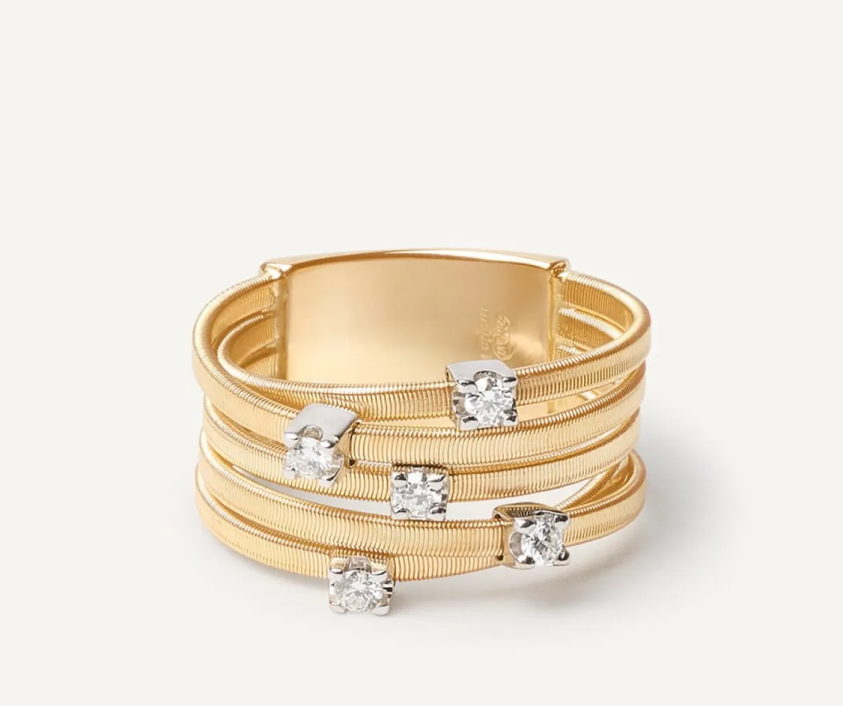 Marco Bicego Bague Cinq Rangs Fins En Or Jaune Avec Diamants Online