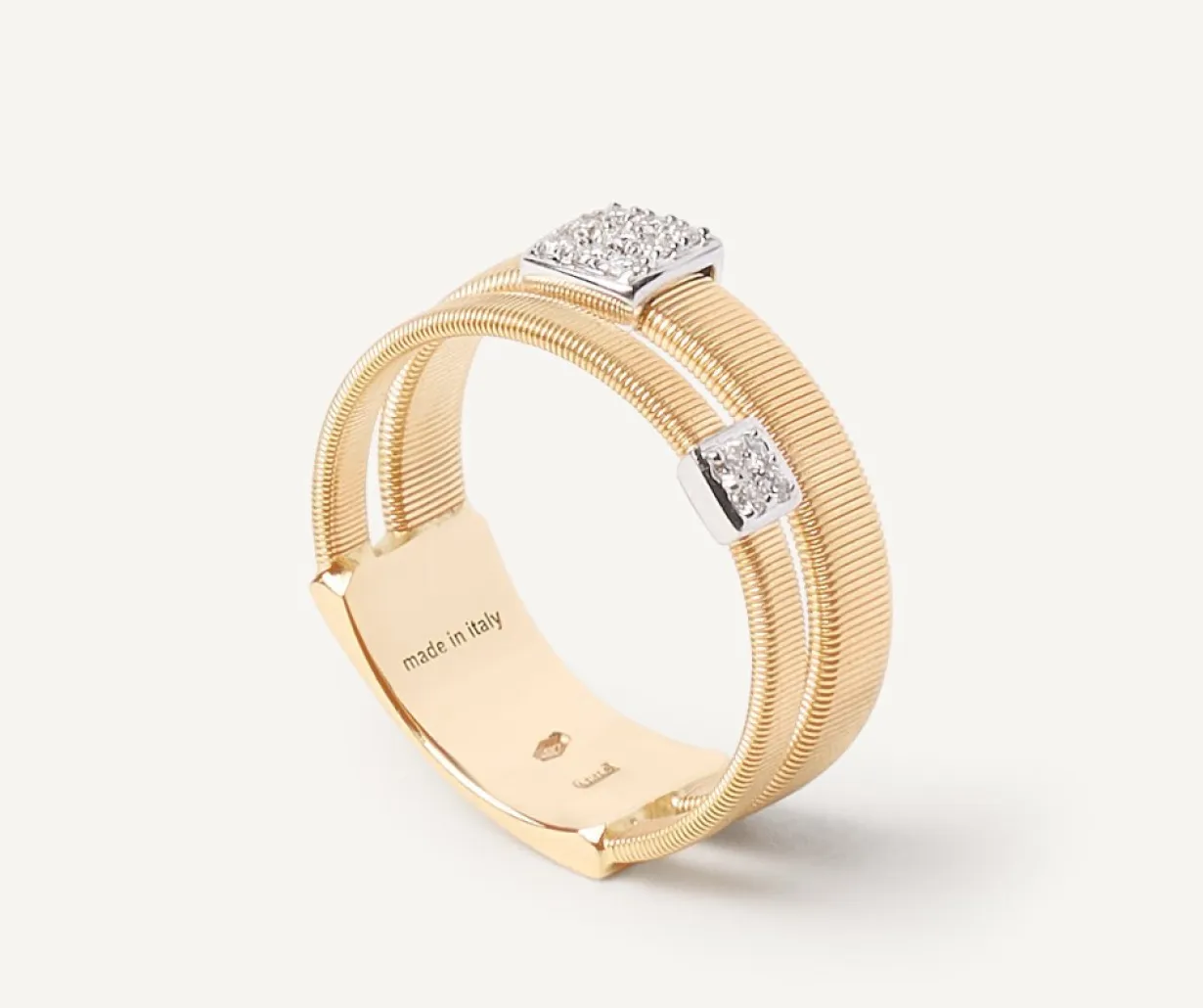 Marco Bicego Bague Double Bandeau Avec Deux Paves De Diamants Store
