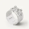 Marco Bicego Bague Sept Rangs En Or Blanc Avec Diamants Sertis Griffe Flash Sale
