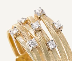 Marco Bicego Bague Sept Rangs En Or Jaune Avec Diamants Sertis Griffe Store