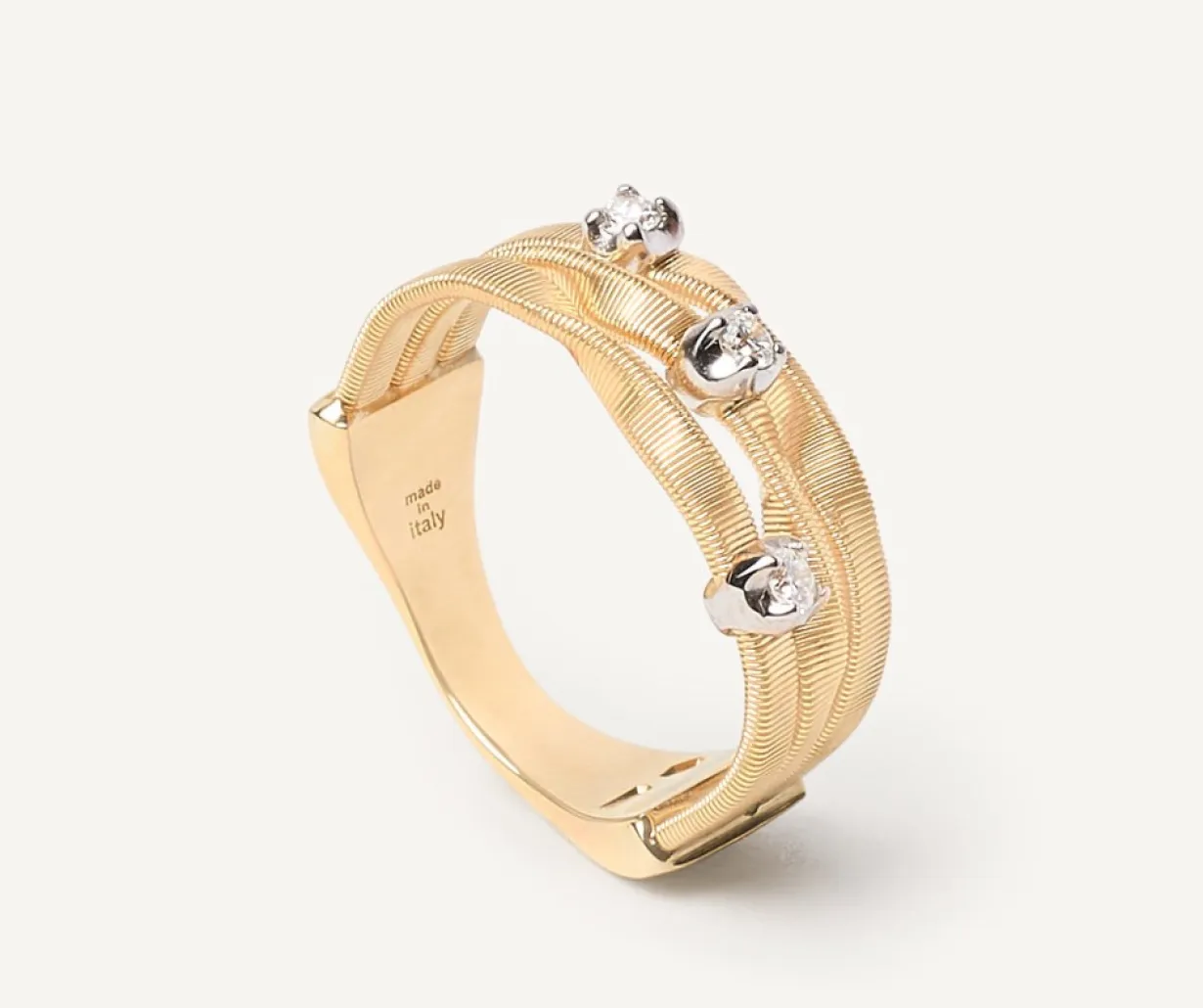 Marco Bicego Bague Trois Rangs Avec Diamants Cheap