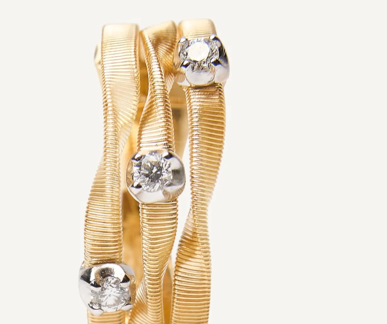 Marco Bicego Bague Trois Rangs Avec Diamants Cheap
