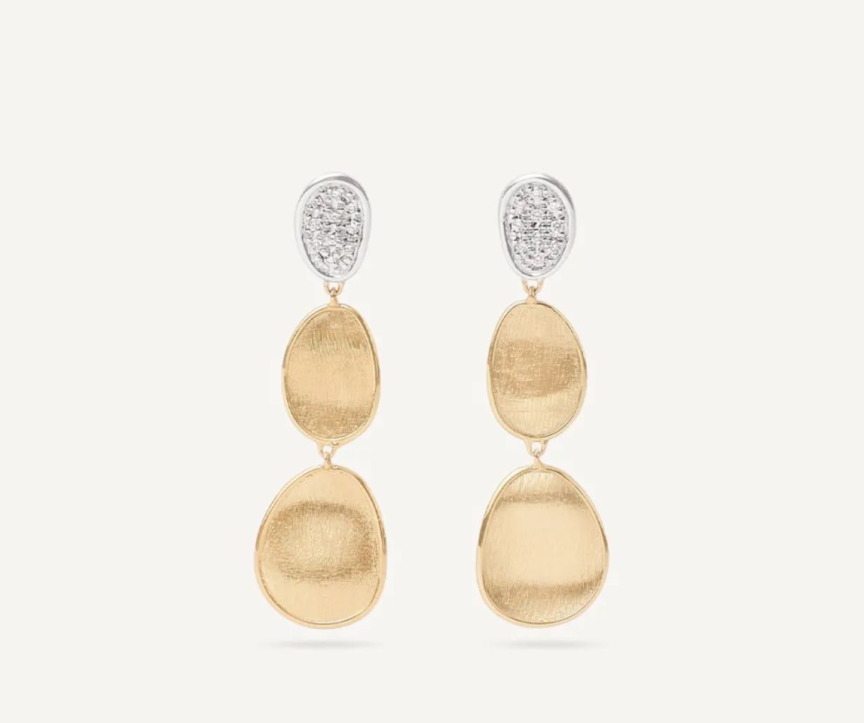 Marco Bicego Boucle D'Oreille A Trois Elements Avec Diamants, Modele Mini Flash Sale