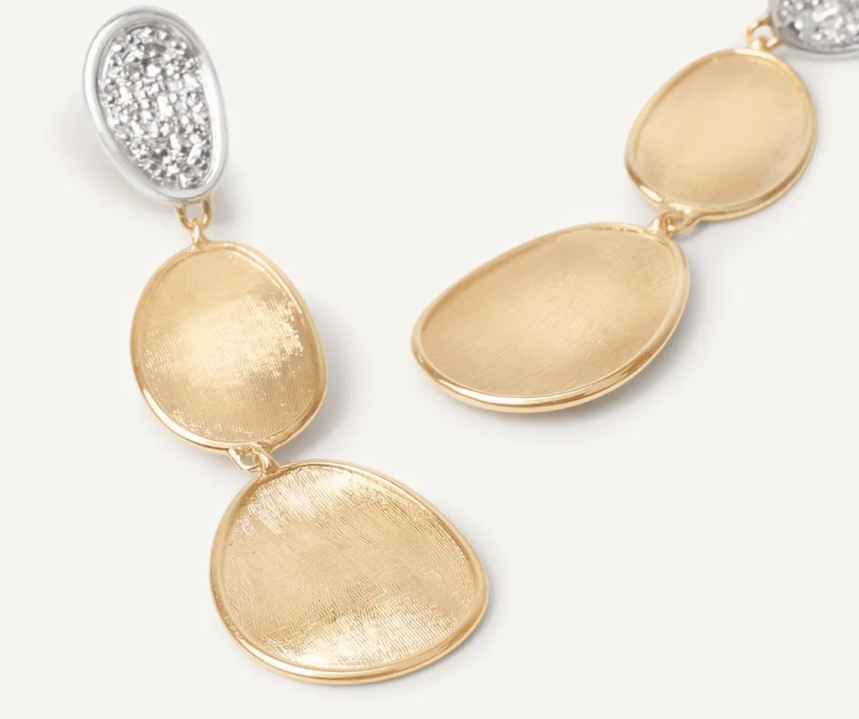 Marco Bicego Boucle D'Oreille A Trois Elements Avec Diamants, Modele Mini Flash Sale
