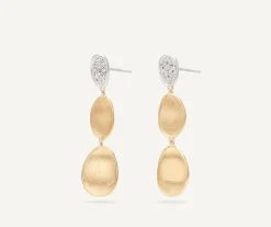 Marco Bicego Boucle D'Oreille A Trois Elements Avec Diamants, Modele Mini Flash Sale
