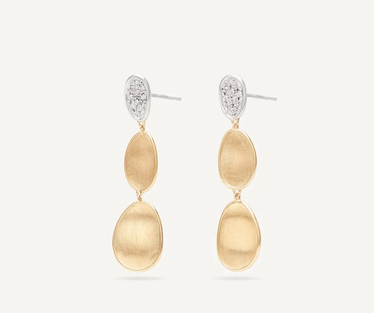 Marco Bicego Boucle D'Oreille A Trois Elements Avec Diamants, Modele Mini Flash Sale