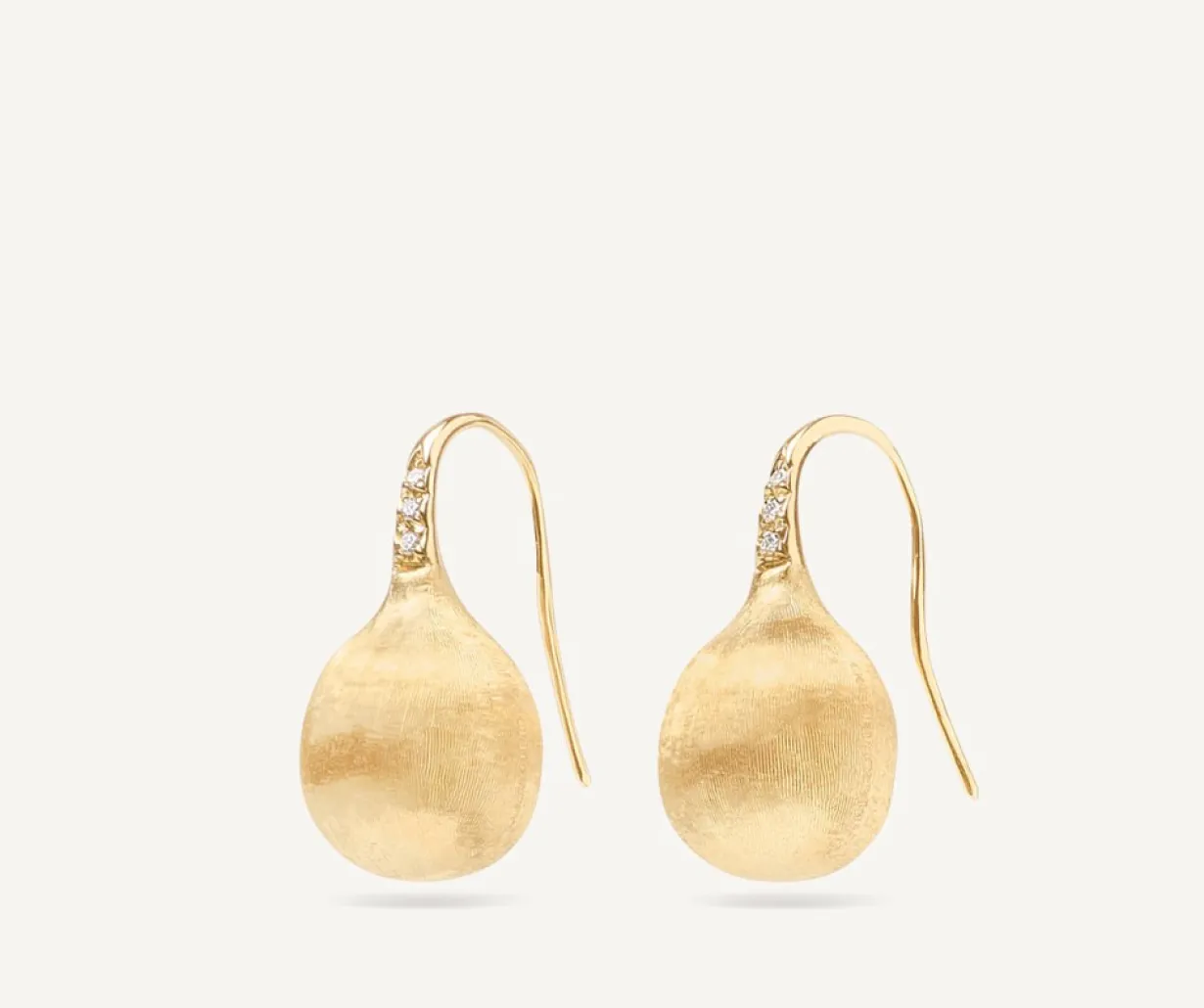 Marco Bicego Boucle D'Oreille Avec Crochet En Diamants Et Boule D'Or Best Sale