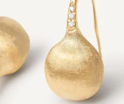 Marco Bicego Boucle D'Oreille Avec Crochet En Diamants Et Boule D'Or Best Sale