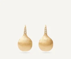 Marco Bicego Boucle D'Oreille Avec Crochet En Diamants Et Boule D'Or Best Sale