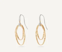 Marco Bicego Boucle D'Oreille Avec Elements Ovales Concentriques Et Crochet En Diamants Outlet