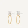 Marco Bicego Boucle D'Oreille Avec Elements Fleuris Paves De Diamants Flash Sale