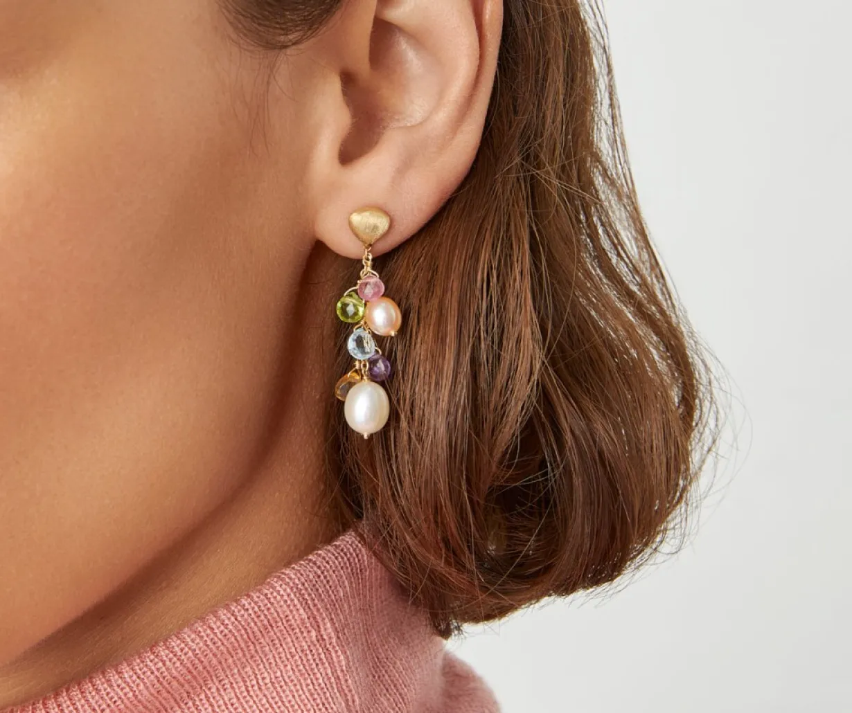 Marco Bicego Boucle D'Oreille Avec Perles Et Pierres Multicolores Store