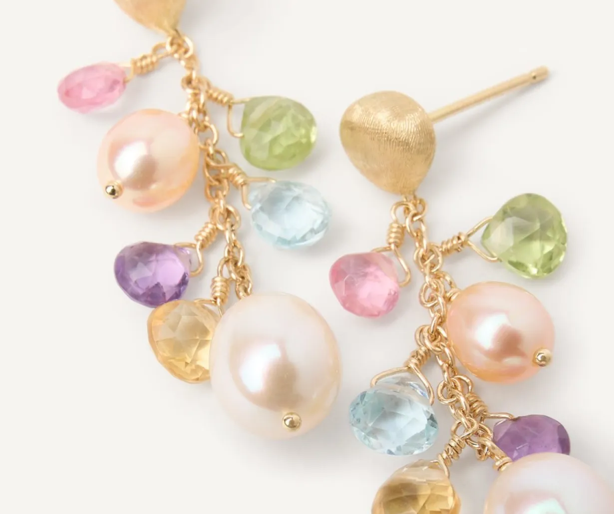 Marco Bicego Boucle D'Oreille Avec Perles Et Pierres Multicolores Store