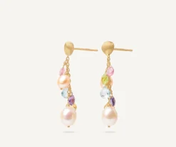Marco Bicego Boucle D'Oreille Avec Perles Et Pierres Multicolores Store