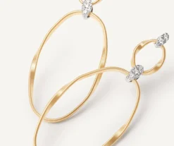 Marco Bicego Boucle D'Oreille Double Avec Crochet En Diamants Flash Sale