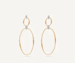 Marco Bicego Boucle D'Oreille Double Avec Crochet En Diamants Flash Sale