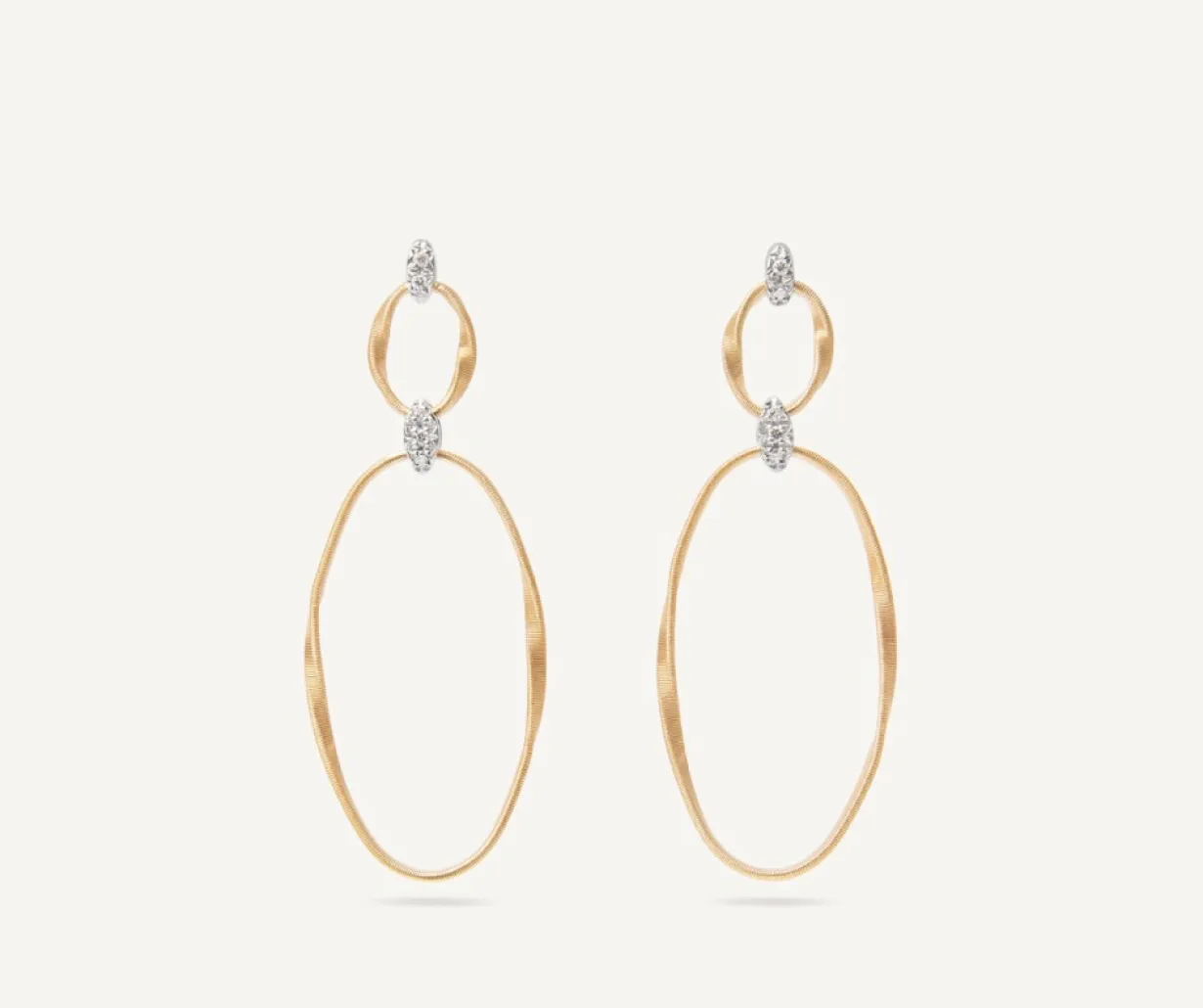 Marco Bicego Boucle D'Oreille Double Avec Crochet En Diamants Flash Sale