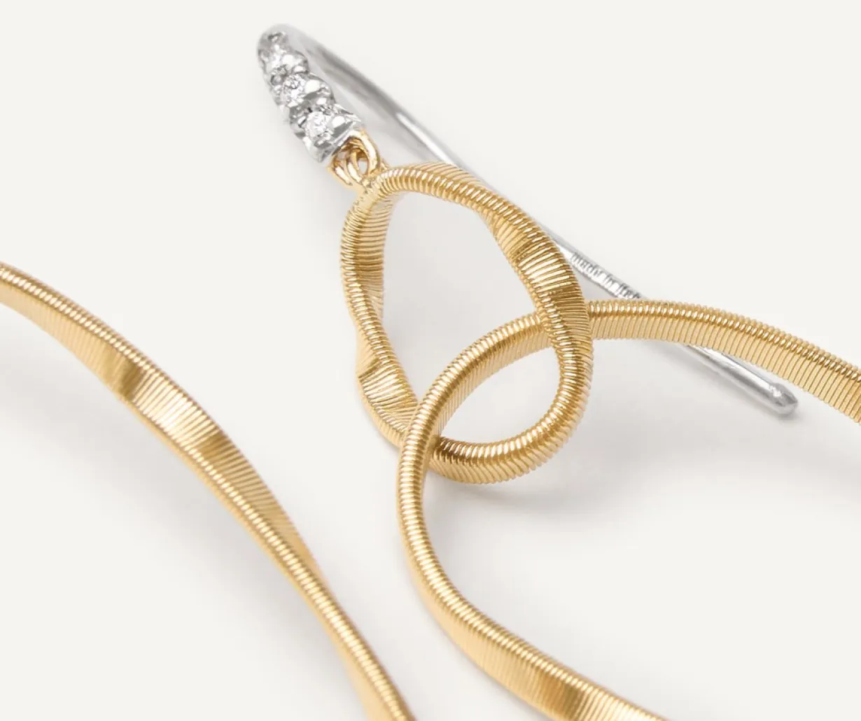 Marco Bicego Boucle D'Oreille Double Avec Crochet En Diamants Best Sale