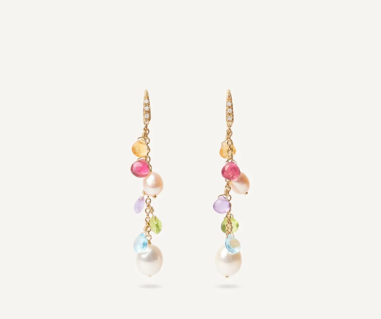 Marco Bicego Boucle D'Oreille En Diamants, Perles Et Pierres Multicolores Cheap