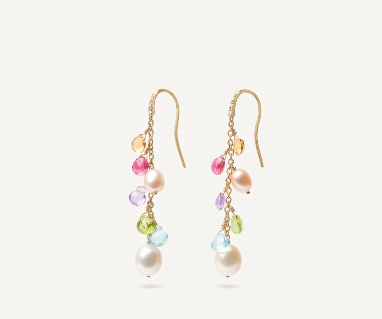 Marco Bicego Boucle D'Oreille En Diamants, Perles Et Pierres Multicolores Cheap