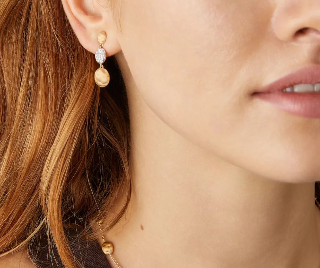 Marco Bicego Boucle D'Oreille Triple Avec Diamants Online