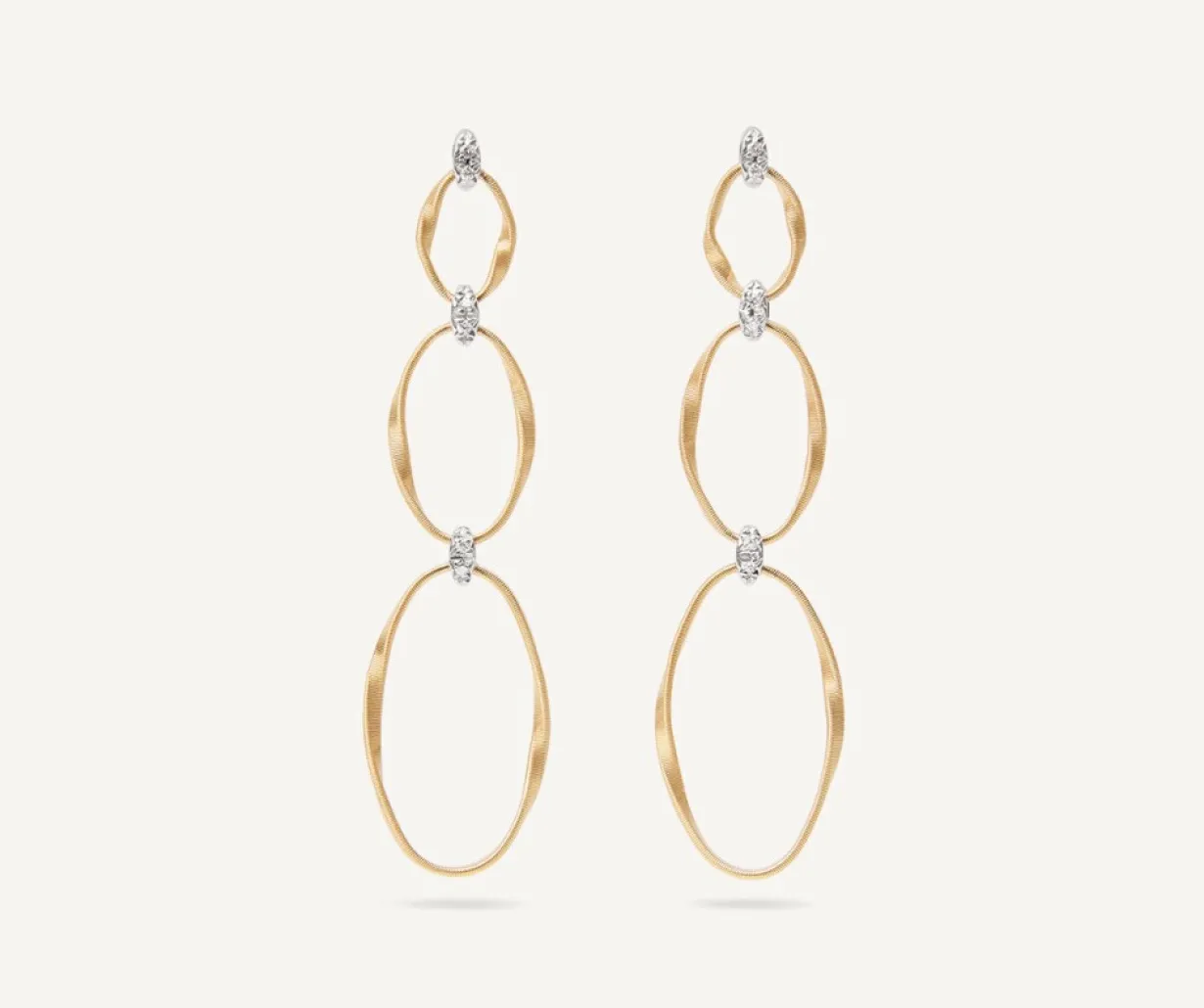 Marco Bicego Boucle D'Oreille Triple Avec Diamants Outlet