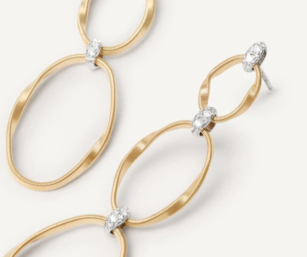Marco Bicego Boucle D'Oreille Triple Avec Diamants Outlet