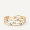 Marco Bicego Bracelet Bangle Multi-Rangs Avec Elements Fleuris Paves De Diamants Best Sale