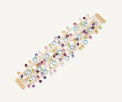 Marco Bicego Bracelet Cinq Rangs Avec Pierres Multicolores Cheap