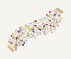 Marco Bicego Bracelet Cinq Rangs Avec Pierres Multicolores Cheap