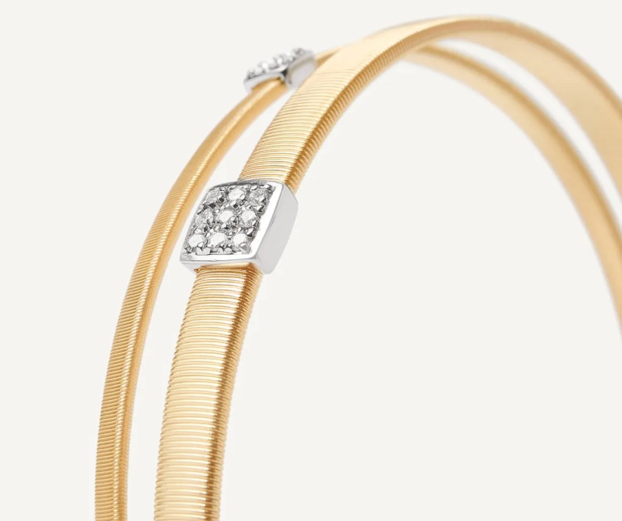Marco Bicego Bracelet Deux Rangs Avec Paves De Diamants Shop