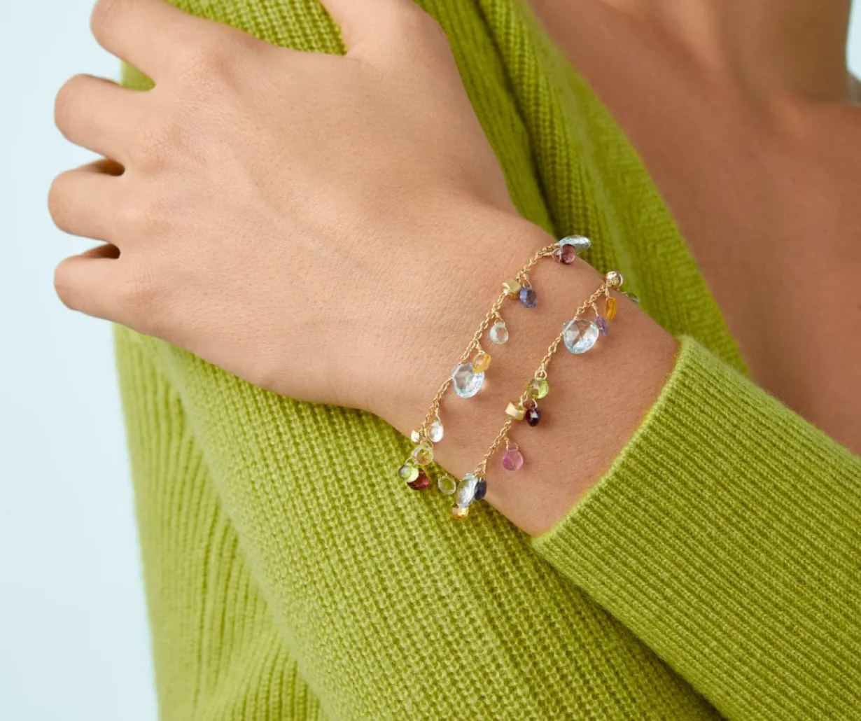 Marco Bicego Bracelet Deux Rangs Avec Pierres Multicolores Store