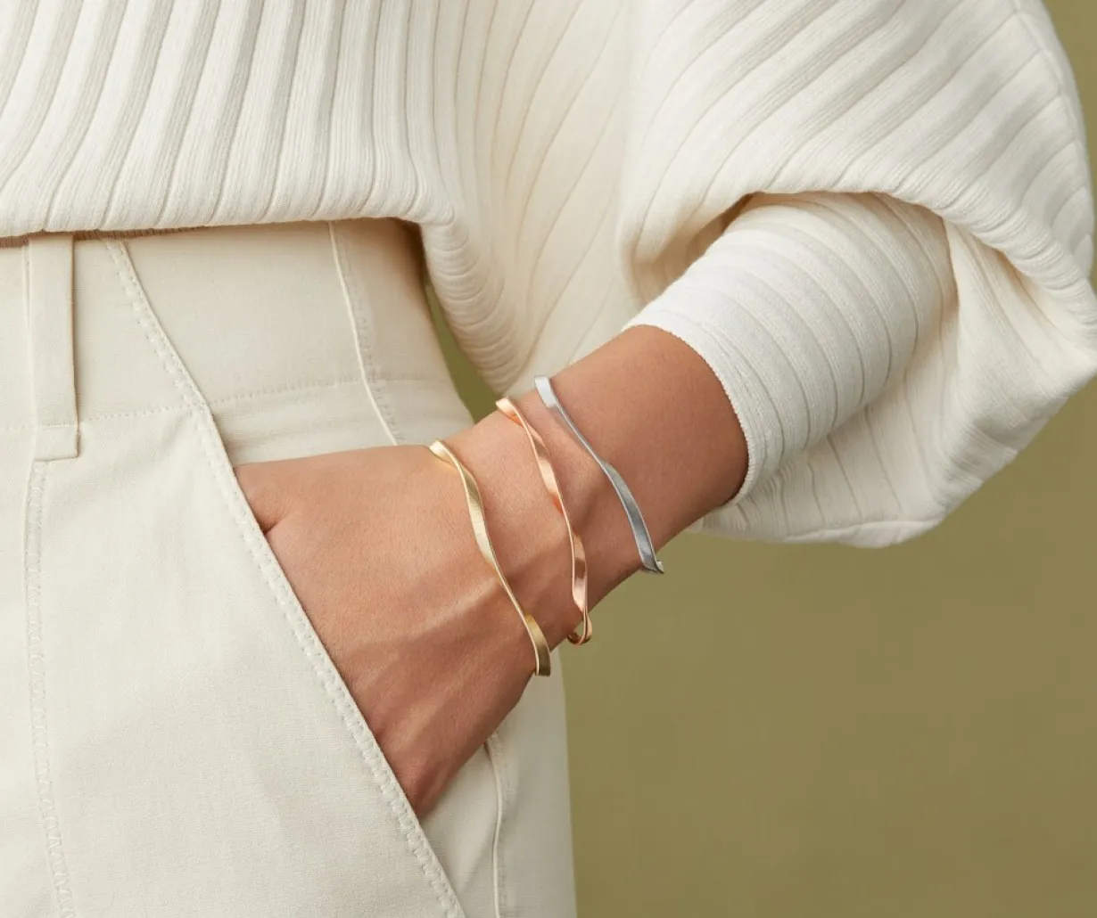 Marco Bicego Bracelet En Or Rose, Modele Supreme Outlet