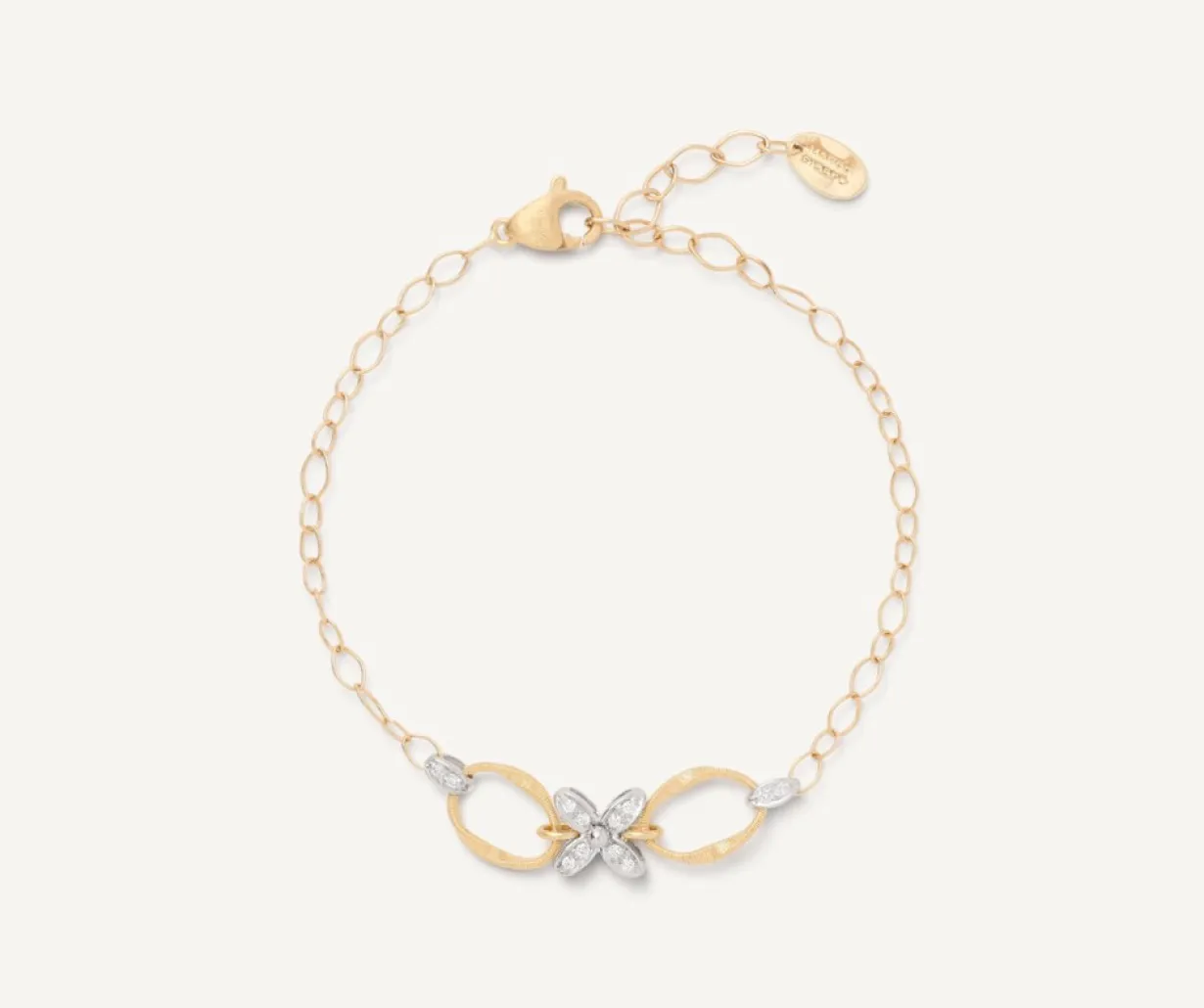 Marco Bicego Bracelet Reglable Avec Elements Fleuris Paves De Diamants Shop