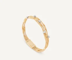 Marco Bicego Bracelet Trois Rangs Avec Diamants New
