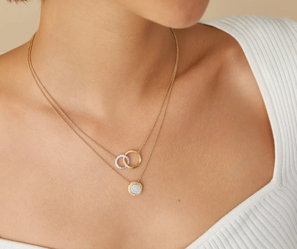 Marco Bicego Collier « Amour Infini » Avec Diamants Et Chaine Reglable Sale