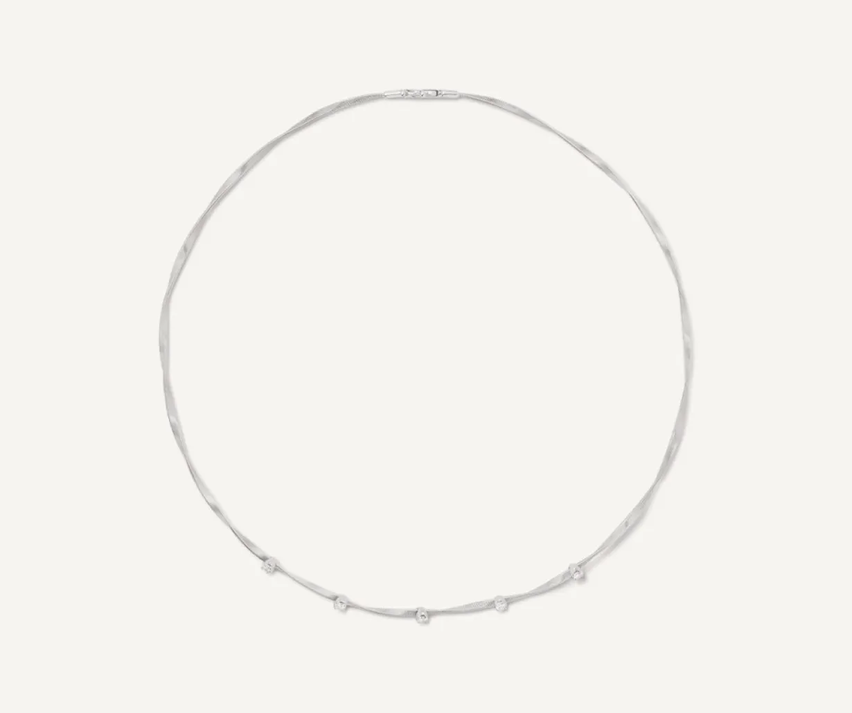 Marco Bicego Collier Avec Diamants En Or Blanc New