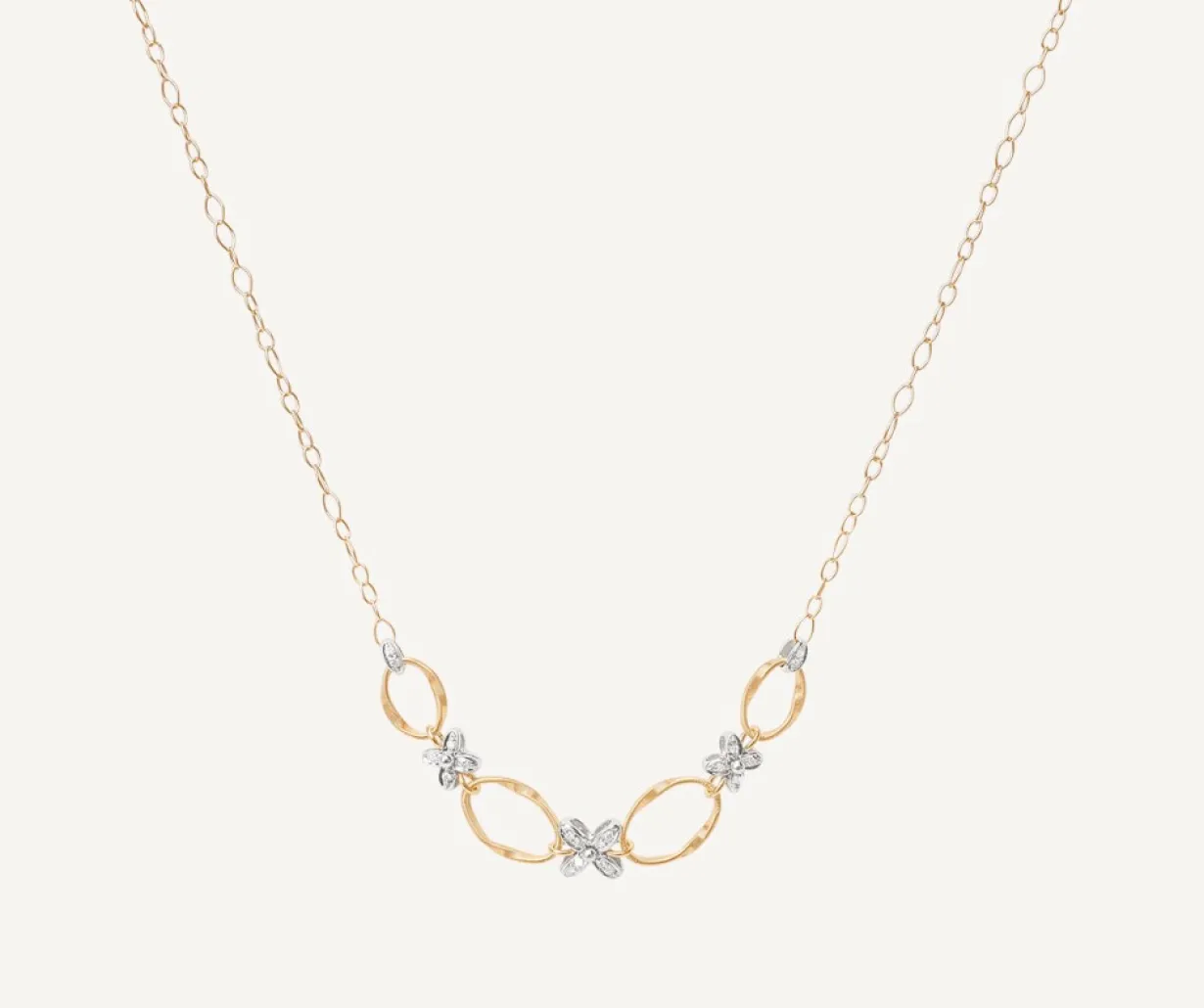 Marco Bicego Collier Avec Elements Fleuris Paves De Diamants Hot