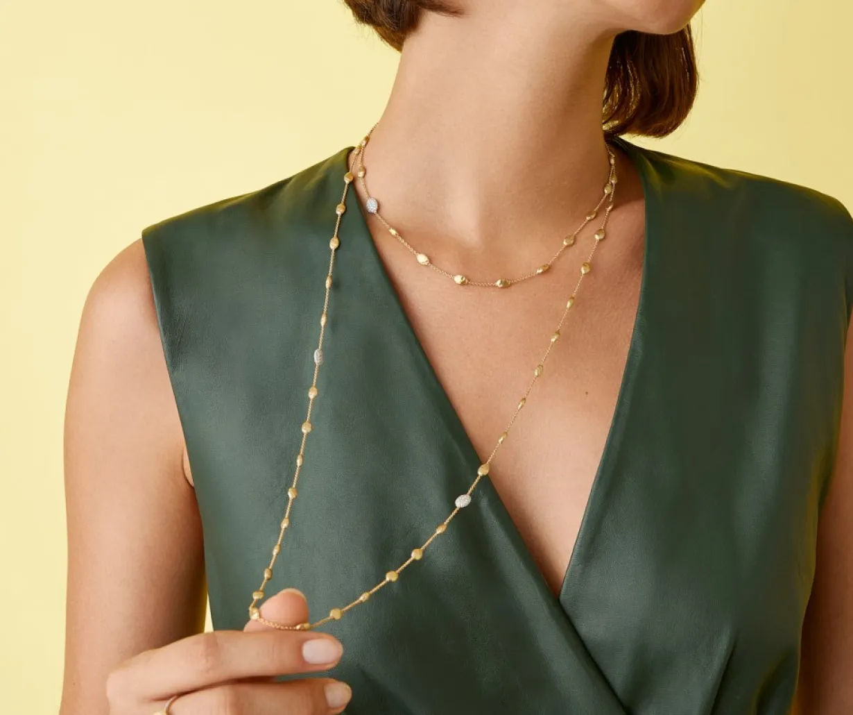 Marco Bicego Collier Avec Elements Ovales Et Diamants Flash Sale