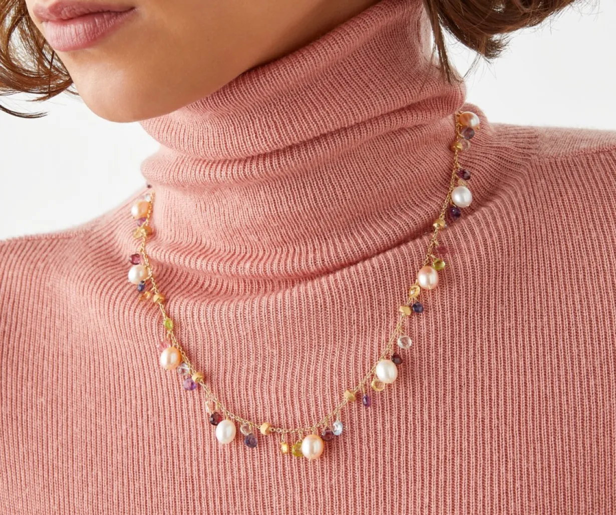 Marco Bicego Collier Avec Perles Et Pierres Multicolores Store