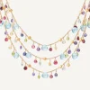 Marco Bicego Collier Avec Pierres Multicolores A Trois Rangs Et Chaine Reglable Hot