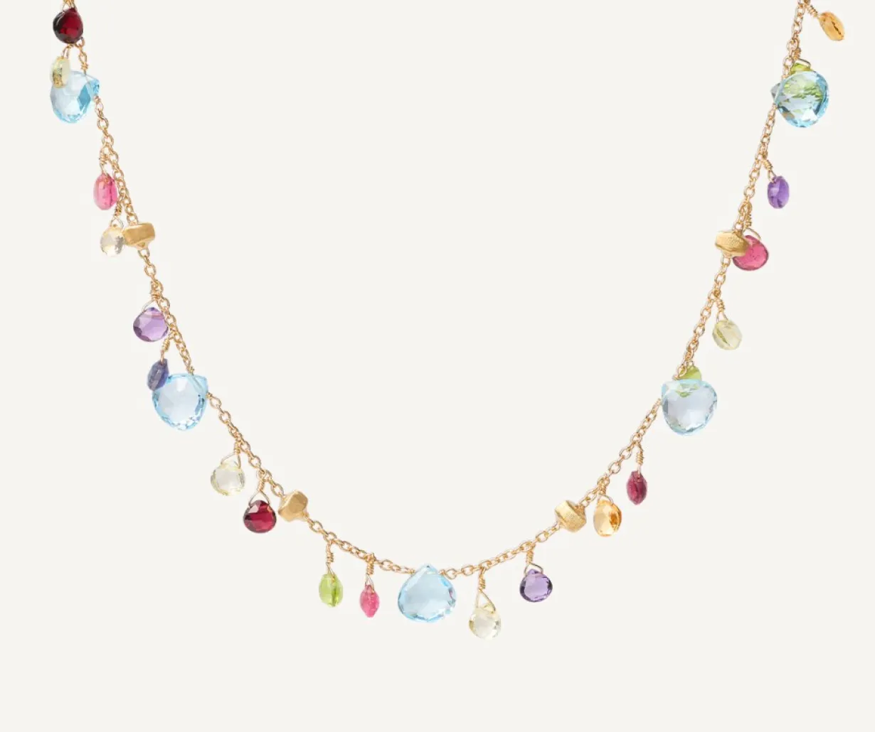 Marco Bicego Collier Avec Pierres Multicolores Et Chaine Reglable Best Sale