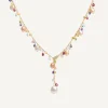 Marco Bicego Collier Cravate Avec Perles, Pierres Multicolores Et Fermoir En Diamants Sale
