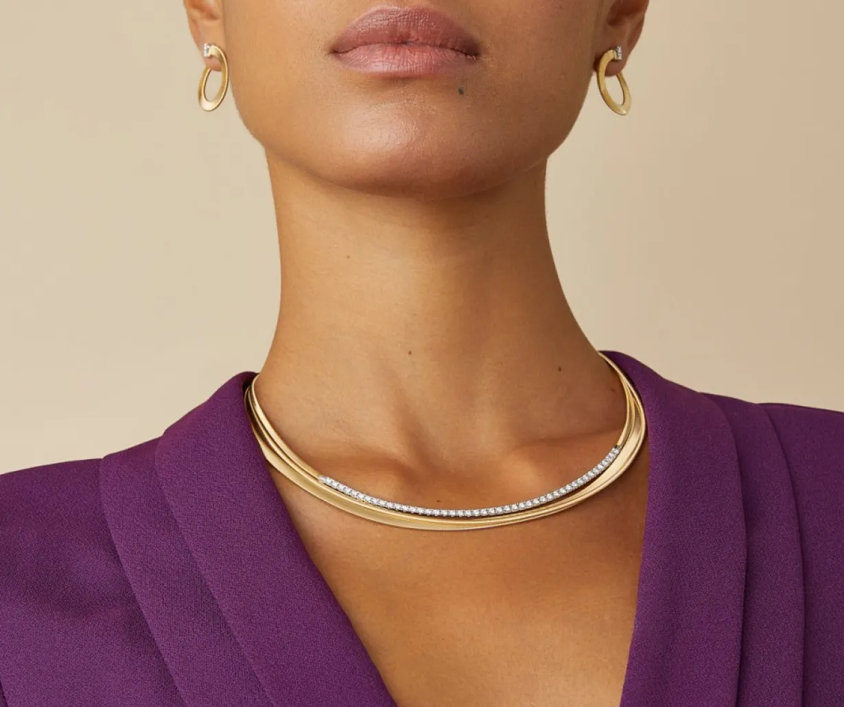 Marco Bicego Collier Multi-Rangs Avec Tennis De Diamants Cheap