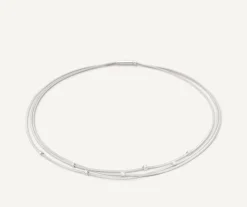 Marco Bicego Collier Ras-Du-Cou Multi-Rangs En Or Blanc Avec Diamants Online